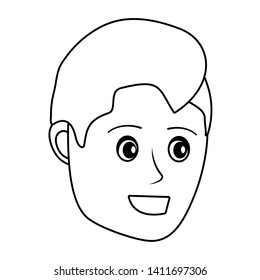 young man face isolated cartoon