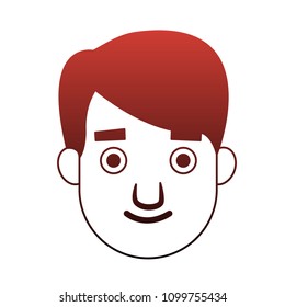 Young man face red lines