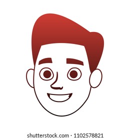 Young man face red lines