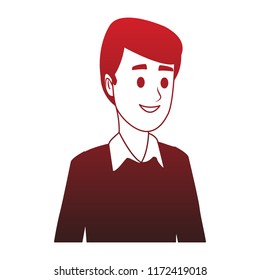 Young man face red lines
