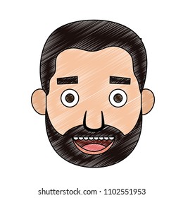 Young man face scribble