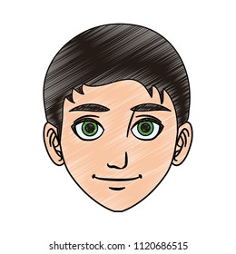 Young man face scribble