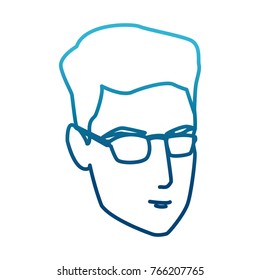 Young man face with sunglasses
