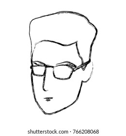 Young man face with sunglasses