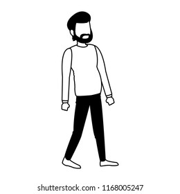 Young man faceless avatar in black and white