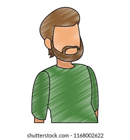 Young man faceless avatar scribble