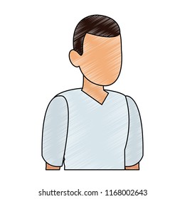 Young man faceless avatar scribble
