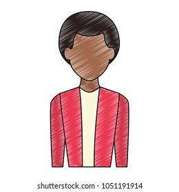 Young man faceless cartoon