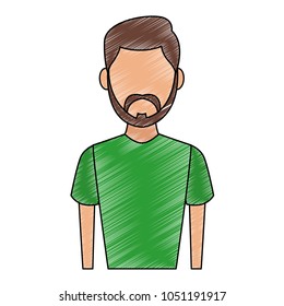 Young man faceless cartoon