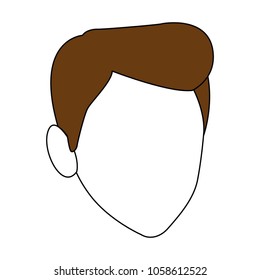 Young man faceless cartoon