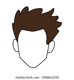 Young man faceless cartoon