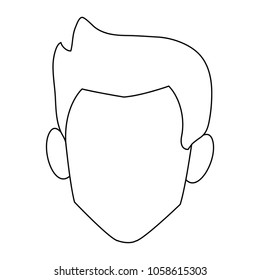 Young man faceless cartoon