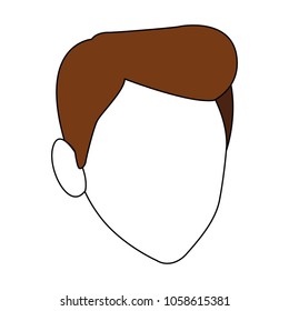 Young man faceless cartoon