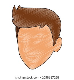 Young man faceless cartoon