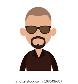 Young man faceless cartoon