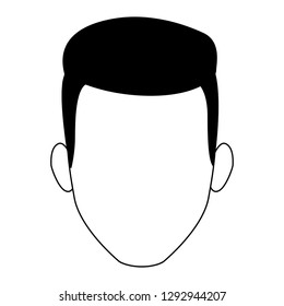 Young man faceless cartoon in black and white