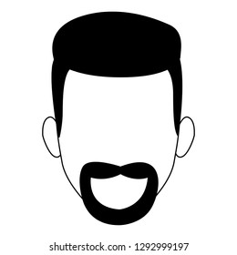 Young man faceless cartoon in black and white