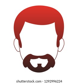 Young man faceless cartoon red lines