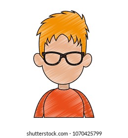 Young man faceless cartoon scribble