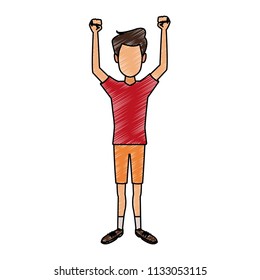 Young man faceless cartoon scribble