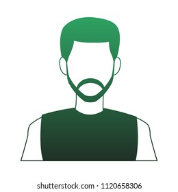 Young man faceless green lines