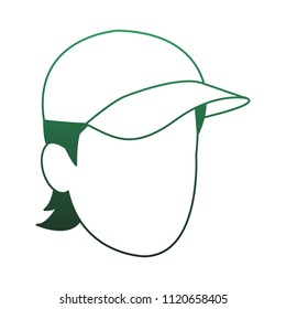 Young man faceless green lines
