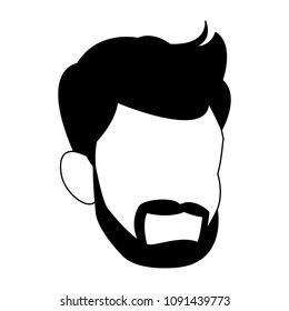 Young man faceless on black and white colors