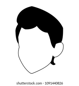 Young man faceless on black and white colors