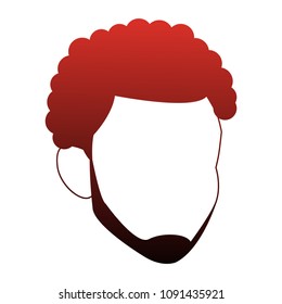 Young man faceless on red lines