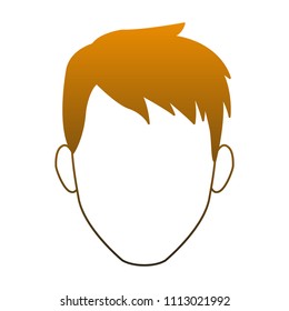 Young man faceless in orange lines