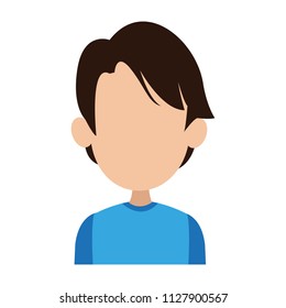 Young man faceless profile
