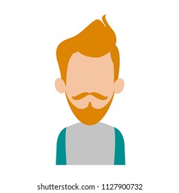 Young man faceless profile