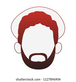 Young man faceless profile red lines
