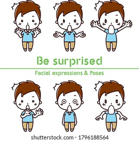 Young man facial expression illustration