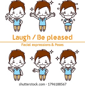 Young man facial expression illustration