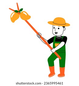 young man farmer vector illustration