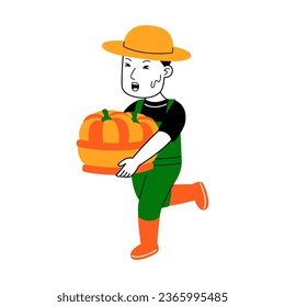 young man farmer vector illustration