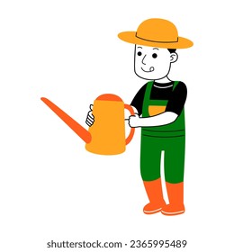 young man farmer vector illustration