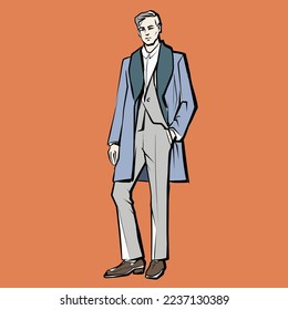 Young man. Fashion male model. Vector illustration