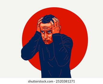 Young man feeling stressed