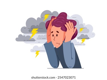 Young man feeling stressed