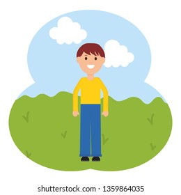 young man in the field character