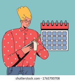 young man with financial business icons vector illustration design