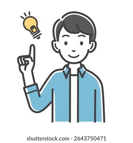 A young man with a flash of ideas