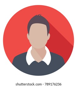 
Young Man Flat Colored Icon
