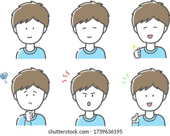 Young man flat vector illustration