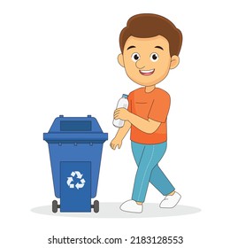 Young Man with Garbage Collector Recycling Waste