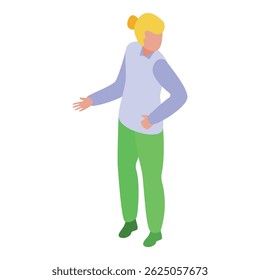 Young man is gesturing with one hand as if presenting something