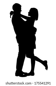 young man and girl standing and embracing