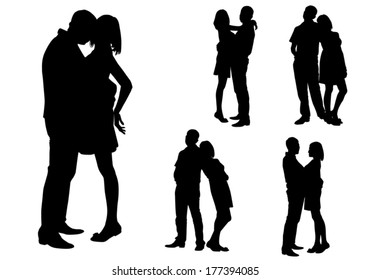 young man and girl standing and embracing